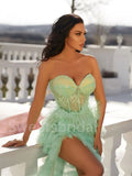 Sexy Sweetheart Sleeveless Side slit Mermaid Prom Dresses ,SW1324