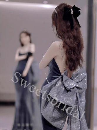 Elegant Square Sleeveless Mermaid Long Prom Dress,SW1944