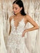 Simple Sexy V-neck Spaghetti straps A-line Wedding Dresses,  DB0203