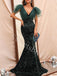Elegant V-neck Sleeveless Mermaid Prom Dresses,SWW1748