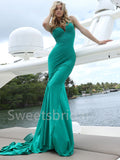 Sexy V-neck Sleeveless Mermaid Floor length Prom Dresses , SW1338