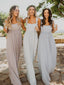 Charming Spaghetti Strap Sleeveless Chifon Party Dresses Long Bridesmaid Dresses, SW1112