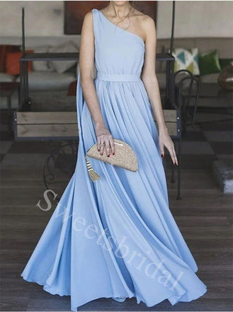 Elegant One-shoulder Sleeveless A-line Prom Dresses,SW1862