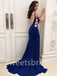 Sexy Spaghetti straps Deep V-neck Side slit Mermaid Prom Dresses, SW1545