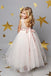 Cute A Line Backless Floor Length Lace Top Tulle Long Flower Girl Dresses , GTE2127