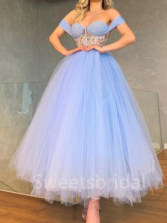 Elegant Sweetheart Off-shoulder A-line Prom Dresses, SW1469