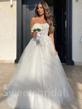 Simple sweetheart A-line Lace applique Wedding Dresses, DB0242