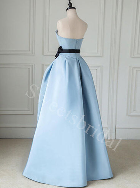 Elegant Strapless Sleeveless A-line Prom Dresses,SWW1725