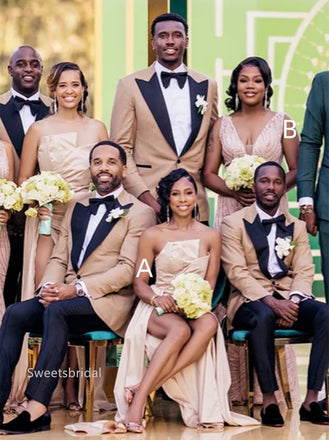 Mismatched V-neck Side slit Elegant Simple Long Mermaid Dressess, SWE1372