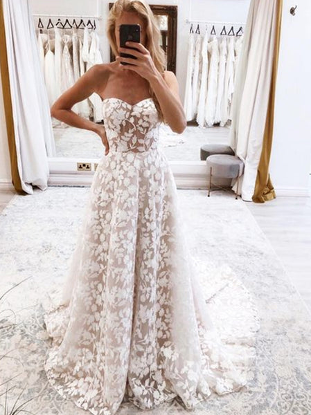 Sexy Sweetheart A-line Lace appique Wedding Dresses, DB0230