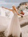 Charming V-neck A-line Sleeveless Tulle Lace Long Wedding Dresses,WD1153