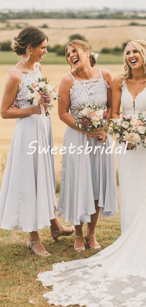 Simple Sleeveless Chiffon Party Dresses Short Bridesmaid Dresses, SW1115