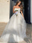 Simple sweetheart A-line Lace applique Wedding Dresses, DB0242