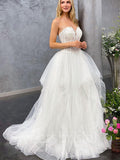 Simple Sexy Sweetheart A-line Lace applique Wedding Dresses, DB0206