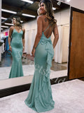 Sexy Halter V-neck Mermaid Prom Dresses,SW1814
