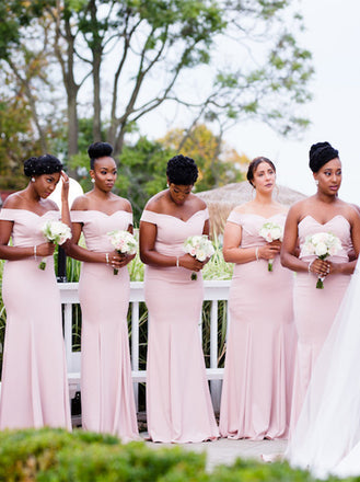 Off-shoulder Mermaid Elegant Simple Pretty Long Bridesmaid Dresses,SWE1310