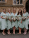 Sexy V-neck Short Sleeve Chiffon Wedding Short Bridesmaid Dresses, SW1192