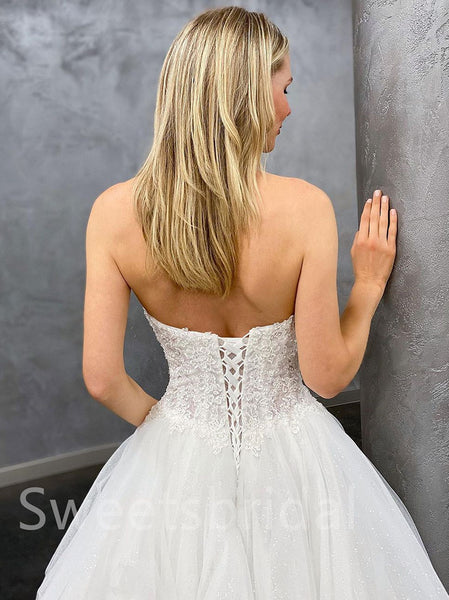 Simple Sexy Sweetheart A-line Lace applique Wedding Dresses, DB0206