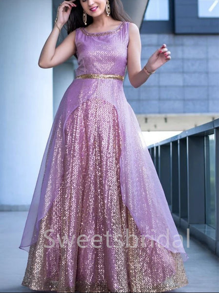 Elegant Square Sleeveless A-line Prom Dresses, SW1470
