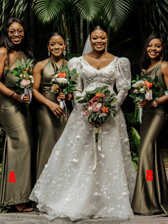 Sexy Mismatched Mermaid Long Bridesmaid Dresses Online ,SWE1237