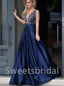 Elegant V-neck Sleeveless A-line Prom Dresse, SW1540