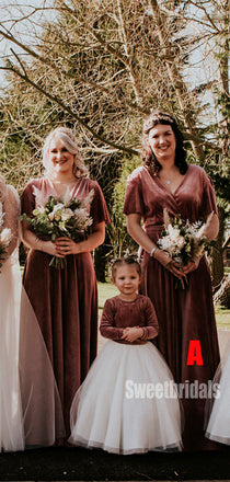 Elegent Mismatched Mermaid Velvet Long Bridesmaid Dresses Online ,SWE1238