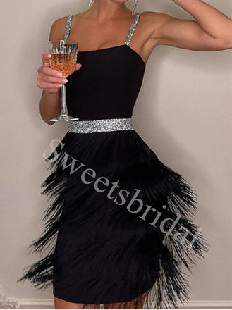 Sexy Spaghetti straps Square short Prom Dresses,SWW1773