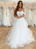 Simple Sweetheart Off-shoulder A-line Wedding Dresses, DB0222