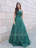 Simple Square Sleeveless A-line Elegant Prom Dresses , SW1327