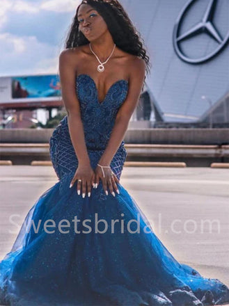 Sexy Sweetheart Sleeveless  Mermaid Prom Dresses, SW1502