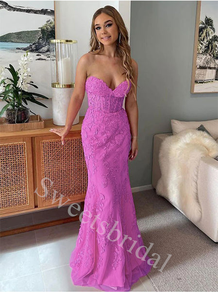 Sexy Sweetheart Sleeveless Mermaid Prom Dresses,SW1868