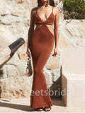 Sesy V-neck Spaghetti straps Mermaid Prom Dresses, SW1474