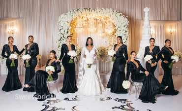 Elegant V-neck Long sleeves Simple Long Sheath Dressess, SWE1376