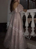 Elegant Sweetheart Side slit A-line Prom Dresses,SWW1764