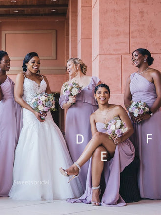 Mismatched One shoulder Sleeveless Elegant Simple Long Sheath Dressess, SWE1375