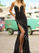 Sexy V-neck Side slit Mermaid Prom Dresses,SW1808