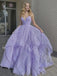 Elegant V-neck Spaghetti straps A-line Prom Dresses,SWW1751