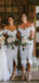 Sexy Off-shoulder Slit Wedding Short Bridesmaid Dresses,SWE1193