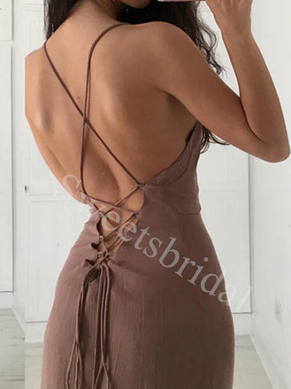 Sexy Strapless Sleeveless Sheath Prom Dresses,SWW1771