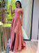 Elegant Off shoulder Side slit A-line Prom Dresses,SW1770