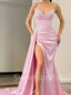 Sexy V-neck Sleeveless Side slit Mermaid Prom Dresses, SW1407