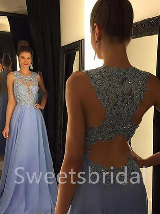 Elegant Sleeveless Strapless A-line Prom Dresses , SW1542