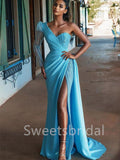 Elegant One-shoulder Sweetheart Side slit Mermaid Prom Dresses , SW1363