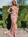 New Arrival Off-shoulder Mermaid Side Slit Evening Party Prom Dresses, SW1128