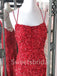 Sexy Spaghetti straps Side slit Mermaid Prom Dresses, SW1367