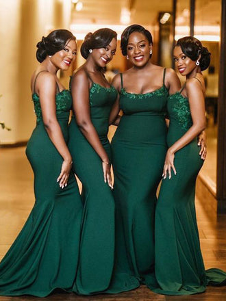 Simple Sleeveless Floor Length Mermaid Long Bridesmaid Dresses, SW1042