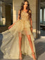 Sexy Deep V Neck Sparkly Popular Evening Formal Long Prom Dress DPB146