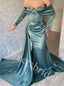 Elegant Off shoulder Long sleeves Mermaid Long Prom Dress,SW1935