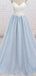 Simple Spaghetti Strap A Line Sweep Train Long Prom Dress, DPB167