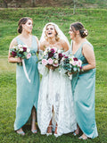 Charming V-neck Side Slit Wedding Bridesmaid Dresses, SW1189